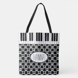 Skulls Crossbones en Piano Keys Draagtas