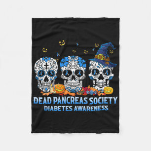 Skulls Dead Pancreas Society Diabetes Bewustzijn H Fleece Deken