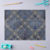 Skulls en Blue Damask op Grey Decoupage Tissuepapier (Craft)