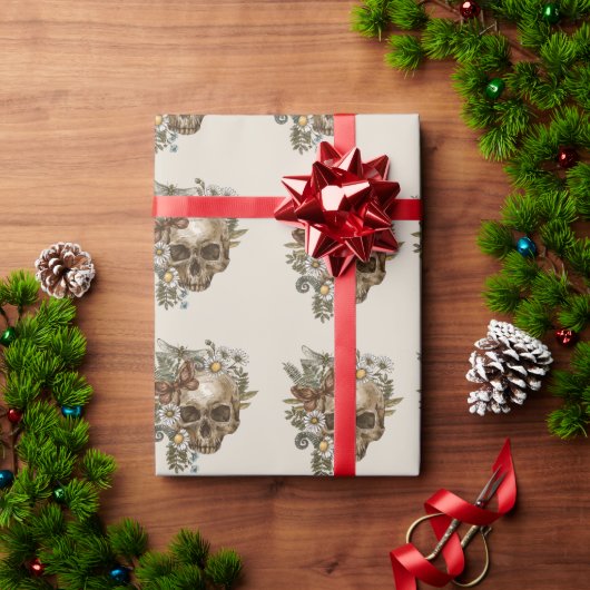 Skulls en Flowers Cadeaupapier (Feestdagen Geschenken)