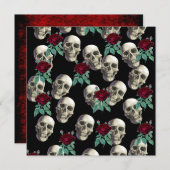 Skulls en Flowers Kaart (Voorkant / Achterkant)