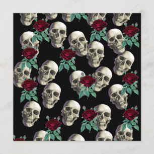 Skulls en Flowers Kaart