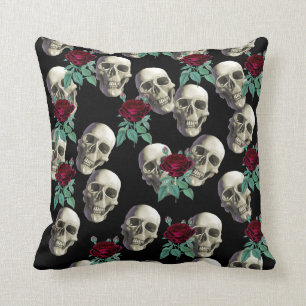 Skulls en Flowers Kussen