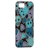 Skulls en harten op zwarte achtergrond 2 Case-Mate iPhone case (Back/Rechts)