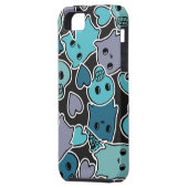 Skulls en harten op zwarte achtergrond 2 Case-Mate iPhone case (Achterkant Links)