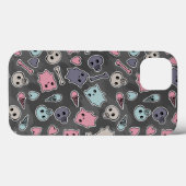 Skulls en harten op zwarte achtergrond Case-Mate iPhone case (Achterkant (horizontaal))