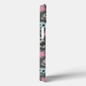 Skulls en harten op zwarte achtergrond Case-Mate iPhone case (Achterkant / Rechts)