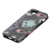 Skulls en harten op zwarte achtergrond Case-Mate iPhone case (Onderkant)