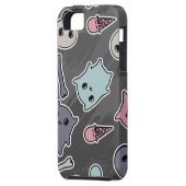 Skulls en harten op zwarte achtergrond Case-Mate iPhone case (Achterkant Links)