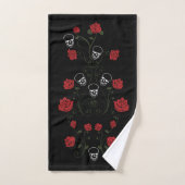 Skulls en rode rozen bad handdoek (Handdoek)
