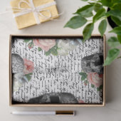 Skulls en roze rozen tissuepapier (Geschenk)