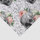 Skulls en roze rozen tissuepapier (Detail)