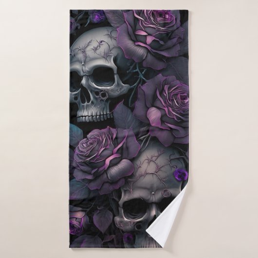 Skulls en Rozen Bad Handdoek (Badhanddoek)