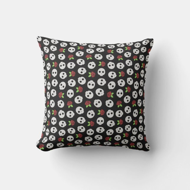 Skulls en Rozen Kussen (Voorkant)