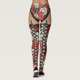 Skulls en Rozen (Lace Up) Leggings