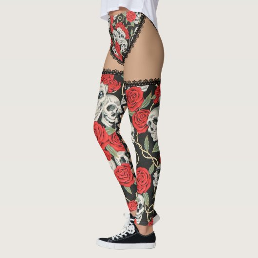 Skulls en Rozen (Lace Up) Leggings (Links)
