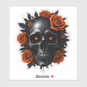 Skulls en Rozen Sticker