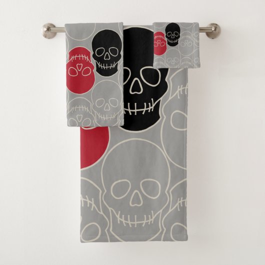 Skulls - Ghost Grey en Bone White Bad Handdoek (Insitu)