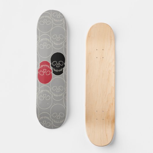 Skulls - Ghost Grey en Bone White Skateboard (Voorkant)