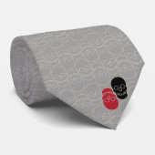 Skulls - Ghost Grey en Bone White Stropdas (Opgerold)