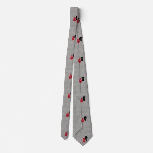 Skulls - Ghost Grey en Bone White Stropdas (Achterkant)