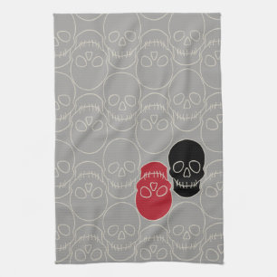 Skulls - Ghost Grey en Bone White Theedoek