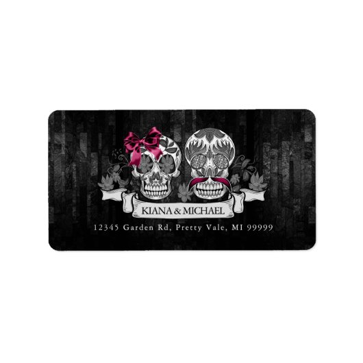 Skulls Gothic Hallowedding Burgundy ID866 Etiket (Voorkant)