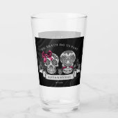 Skulls Gothic Hallowedding Burgundy ID866 Glas (Achterkant)