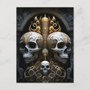 Skulls Gothic Horror Gothic Surreal Art Briefkaart