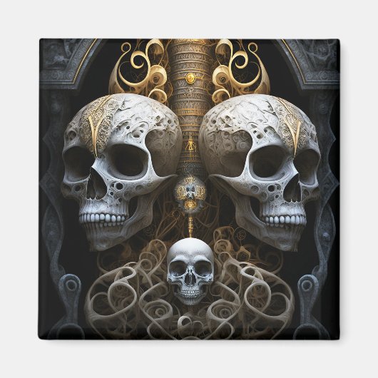 Skulls Gothic Horror Gothic Surreal Art Magneet (Voorkant)
