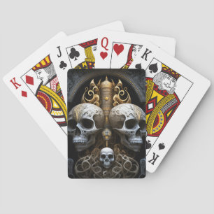 Skulls Gothic Horror Gothic Surreal Art Pokerkaarten