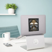 Skulls Gothic Horror Gothic Surreal Art Sticker (Laptop op bureau)
