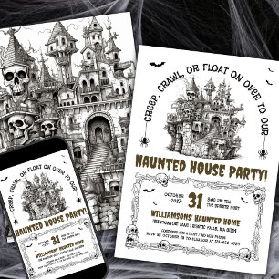 Skulls Haunted House Party Kaart