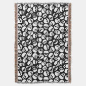 Skulls in Black Background Pattern Deken (Voorkant Verticaal)