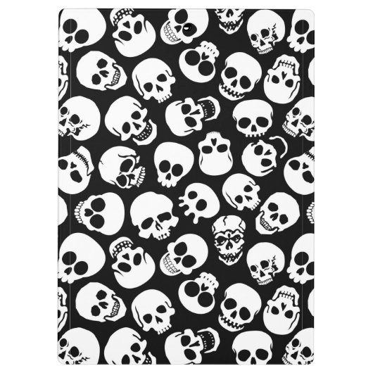 Skulls in Black Background Pattern Klembord (Achterkant)
