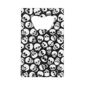 Skulls in Black Background Pattern Kredietkaart Flessenopener (Achterkant)