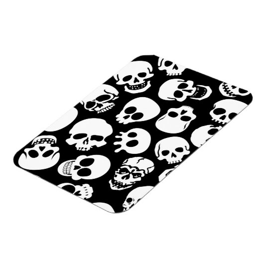 Skulls in Black Background Pattern Magneet (Linkerzijde)