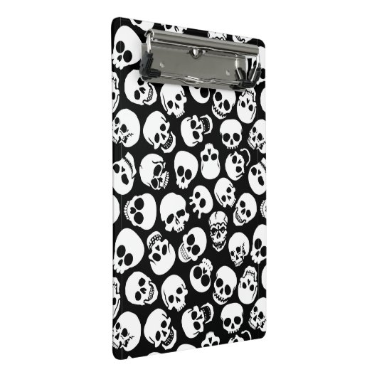Skulls in Black Background Pattern Mini Klembord (Schuin)