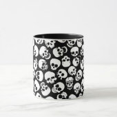 Skulls in Black Background Pattern Mok (Midden)