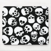 Skulls in Black Background Pattern Muismat (Voorkant)
