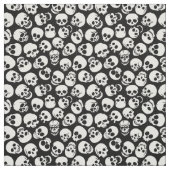 Skulls in Black Background Pattern Stof (Swatch)