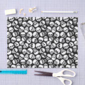 Skulls in Black Background Pattern Tissuepapier (Craft)