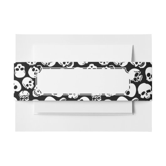 Skulls in Black Background Pattern Uitnodigingen Wikkel (Voorkant Voorbeeld)