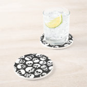 Skulls in Black Background Pattern Zandsteen Onderzetter (Zijkant)