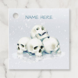 Skulls in the snow. Personalized Bedankjes Labels