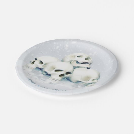 Skulls in the snow. Personalized Papieren Bordje (Gekanteld)