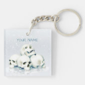 Skulls in the snow. Personalized Sleutelhanger (Achterkant)