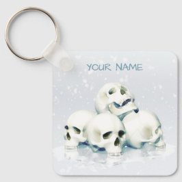 Skulls in the snow. Personalized Sleutelhanger