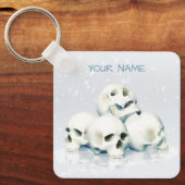Skulls in the snow. Personalized Sleutelhanger (Voorkant)