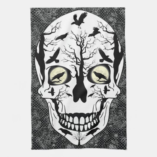 Skulls Kitchen Towels Raven Designed Home Decor Theedoek (Verticaal)